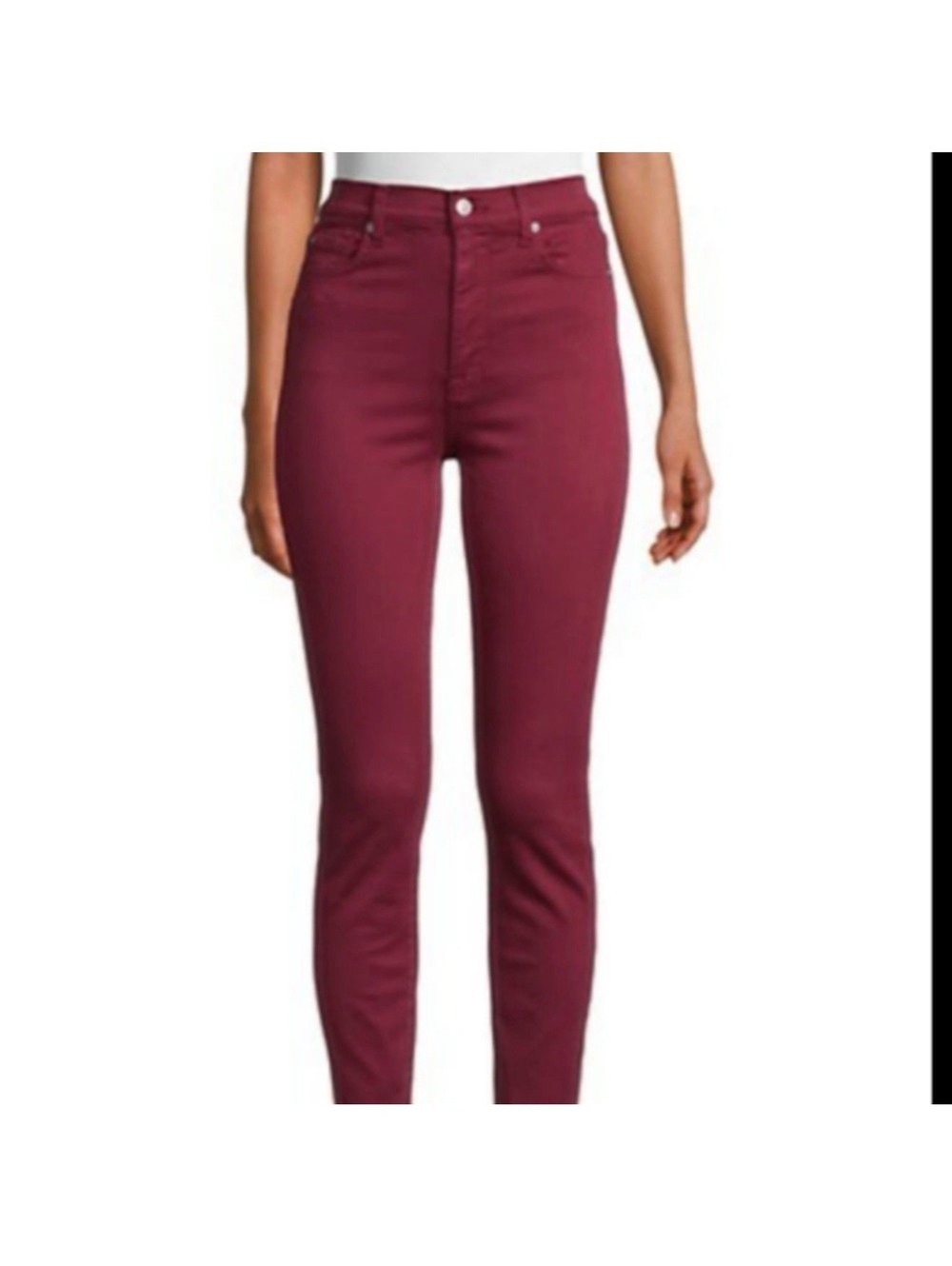 7 For All Mankind Gwenevere Ankle Sz 28 Burgundy Designer